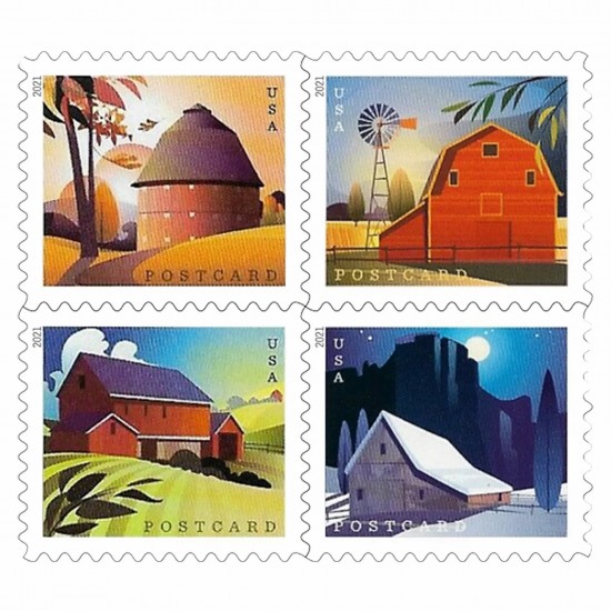 Barns Postcard Stamps 2021