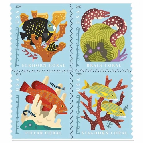 Coral Reefs Postcard Stamps 2019