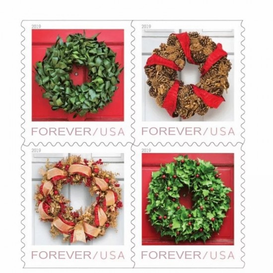 Holiday Wreaths Stamps 2019