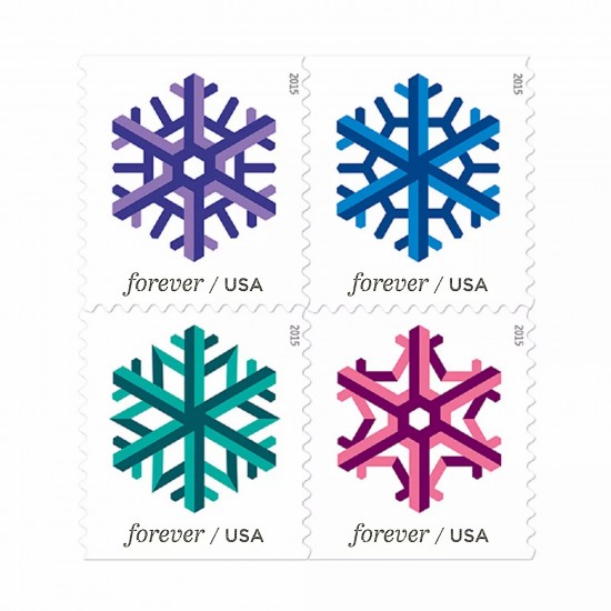 Geometric Snowflakes Stamps 2015